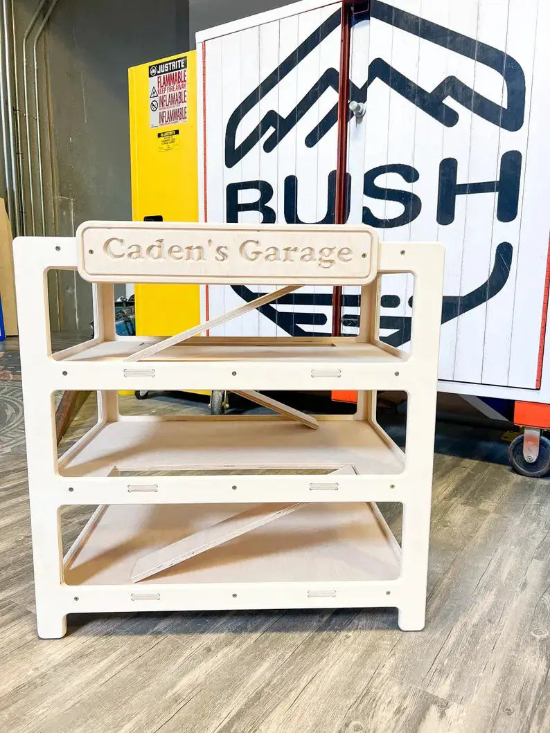 CADEN- Toy Car Ramp + Storage - Bush Acres
