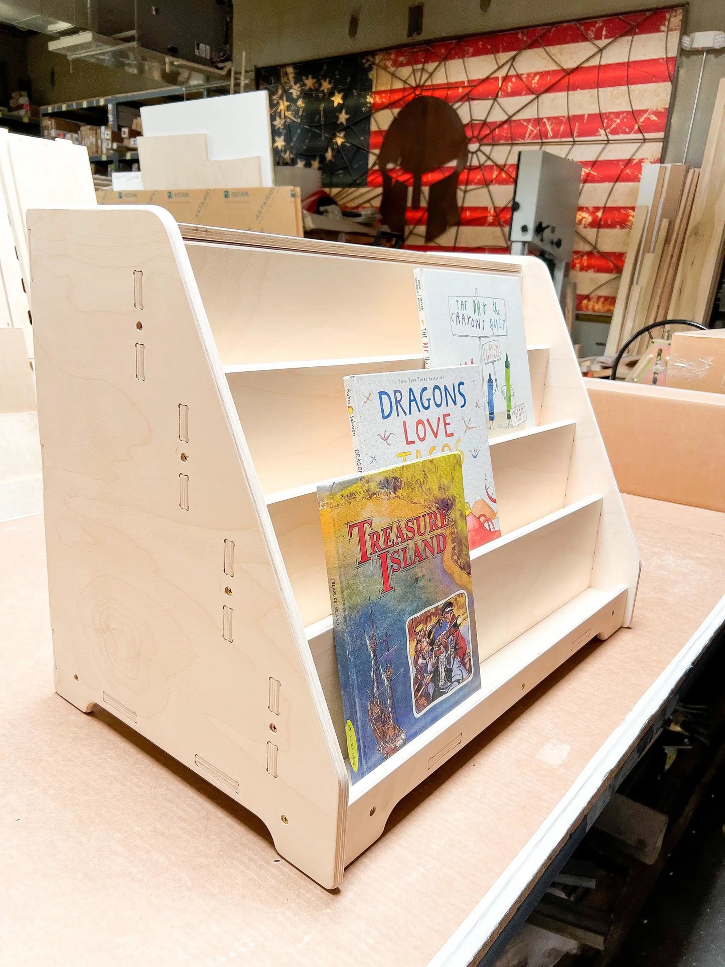 TOMIBOY- Bookshelf with Hidden Storage - Bush Acres