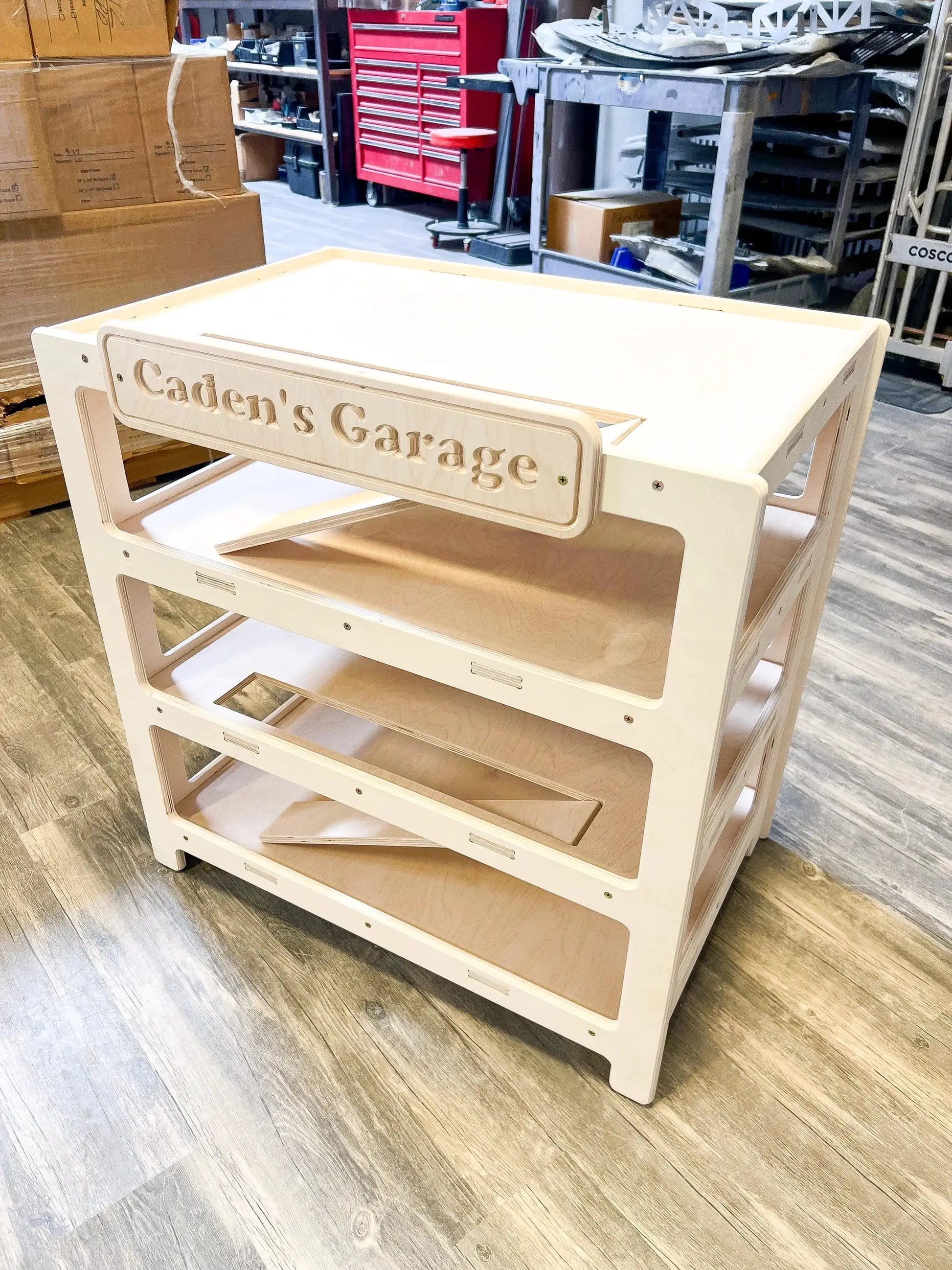 CADEN- Toy Car Ramp + Storage - Bush Acres