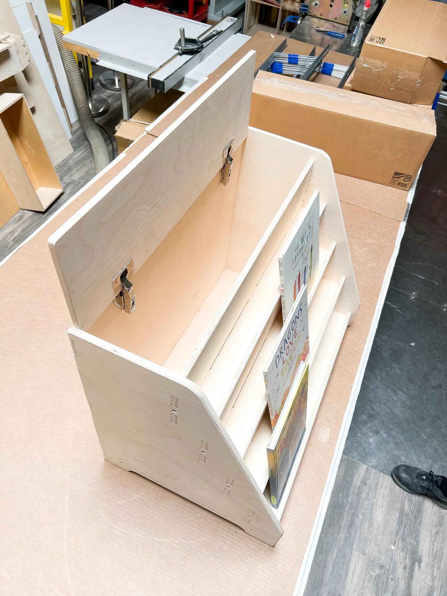 TOMIBOY- Bookshelf with Hidden Storage - Bush Acres