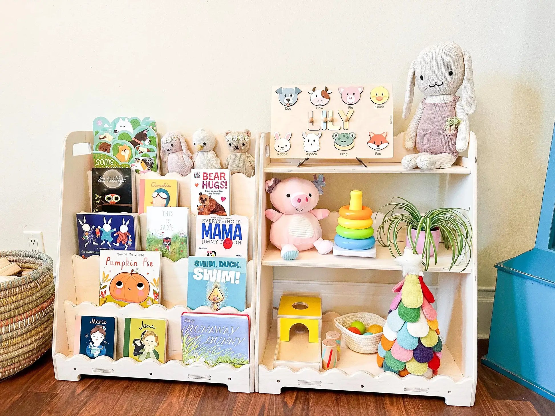 LORI SCALLOPED- Bookshelf + Toy Shelf Set - Bush Acres