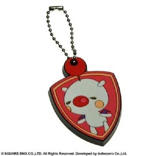 Final Fantasy Theatrhythm Moogle Rubber Keychain | Officially Licensed | Window Display Package | Game Fan Gift