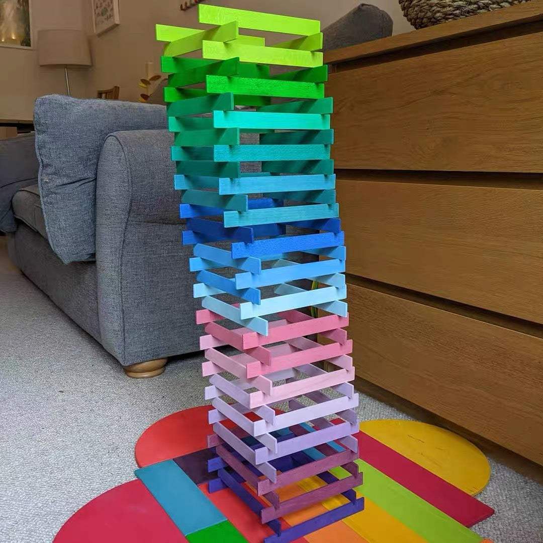 Wooden Building Sticks | 120 Piece STEM Bridge Kit | Kids And Adults