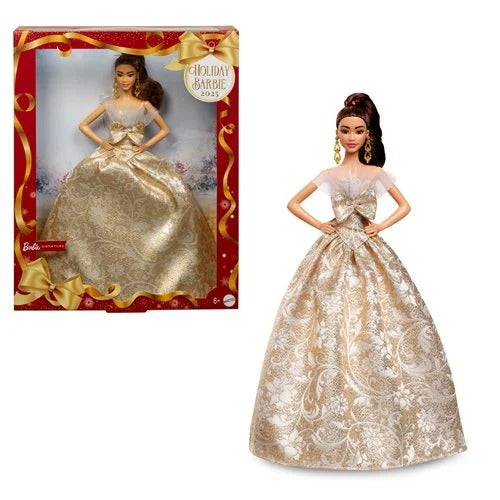 Barbie Holiday Doll 2025 Sparkling Silver Gold Gown