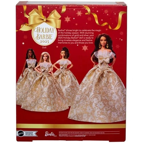 Barbie Holiday Doll 2025 Sparkling Silver Gold Gown