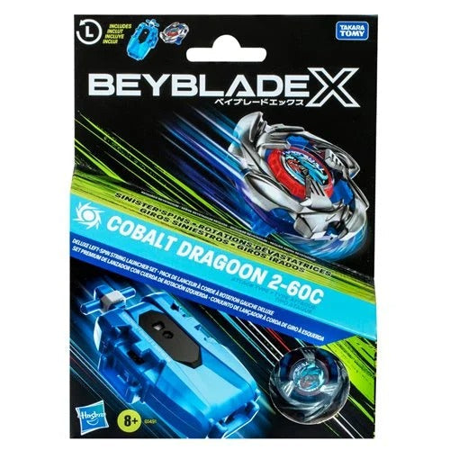 Beyblade X Cobalt Dragoon Deluxe Left Spin Launcher For Precision