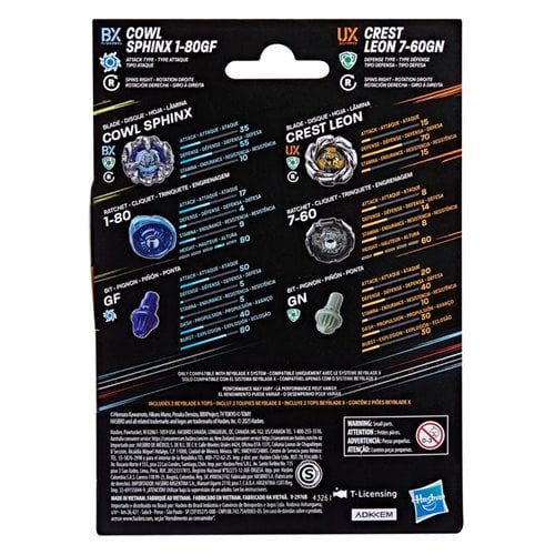 Beyblade X Dual Pack Set With Interchangeable Tops