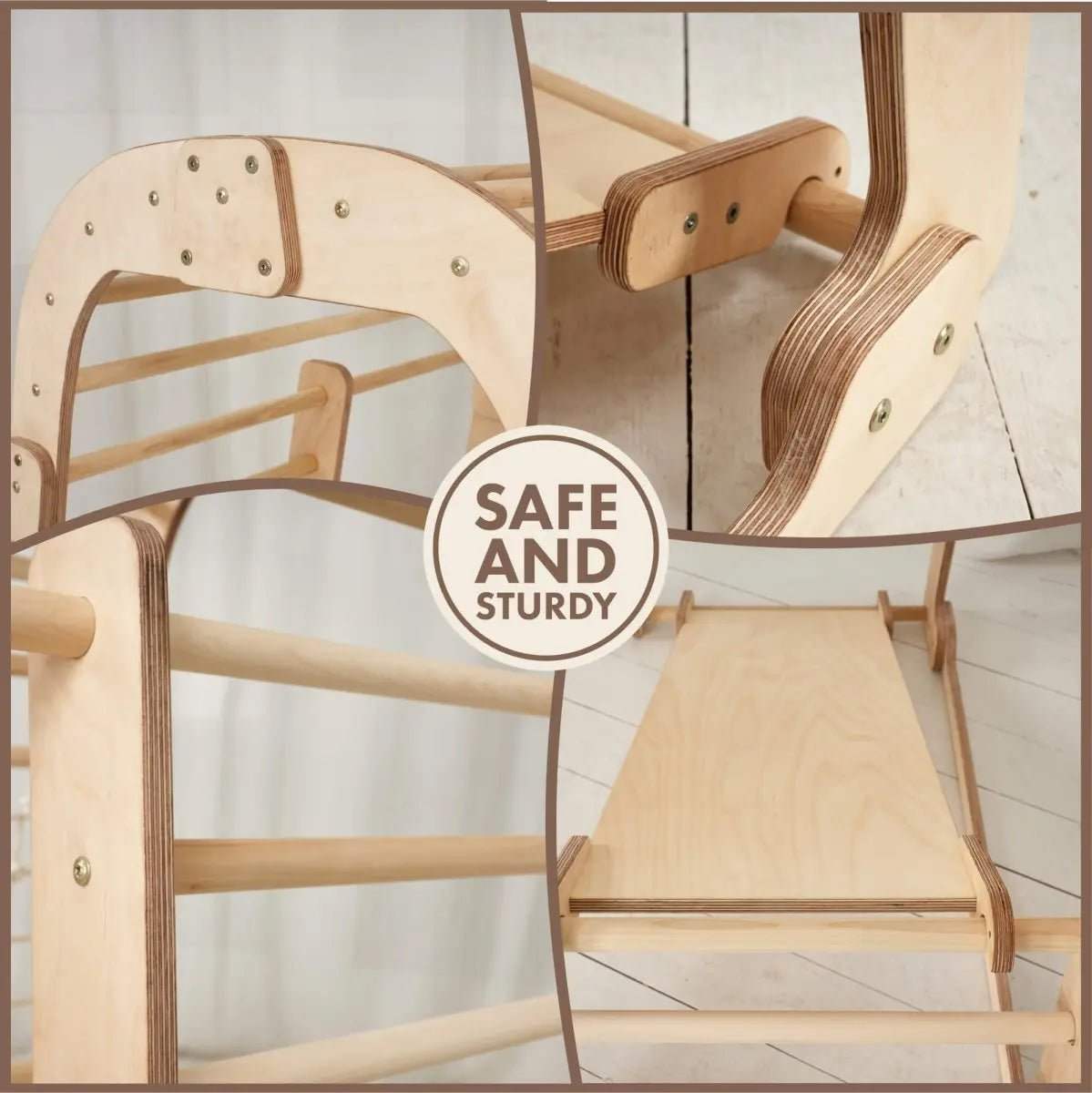 Wooden Indoor Playset | Montessori Climber | Slide And Swings Set | Ages 3 To 8