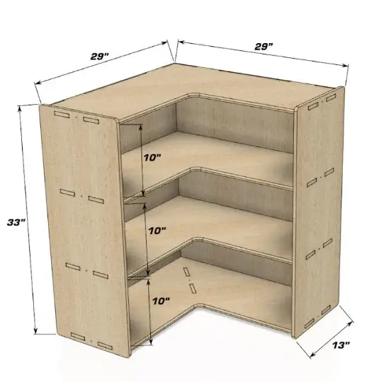JARED- Corner Toy Shelf - Bush Acres