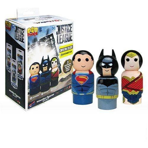 Justice League Pin Mate Wooden Figures Set Convention Exclusive