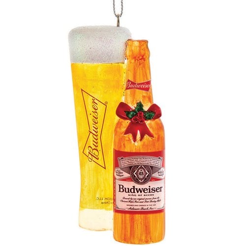 Budweiser Ornament Festive Red Bow Holiday Display