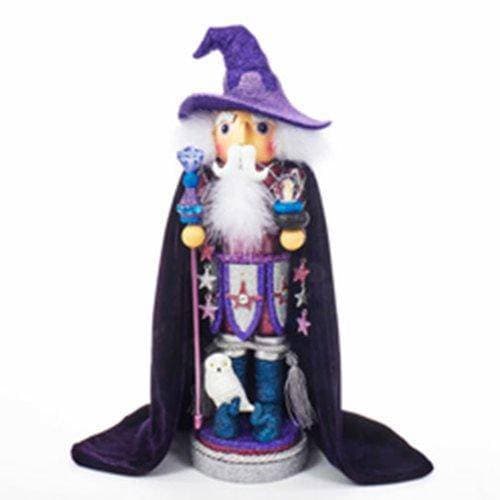 Wooden Nutcracker Purple Wizard Jewel Adorned 18 Inch