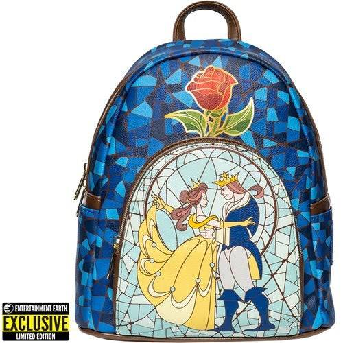 Beauty And The Beast Stained Glass Loungefly Mini Backpack Exclusive