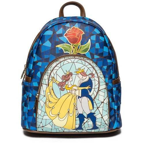Beauty And The Beast Stained Glass Loungefly Mini Backpack Exclusive