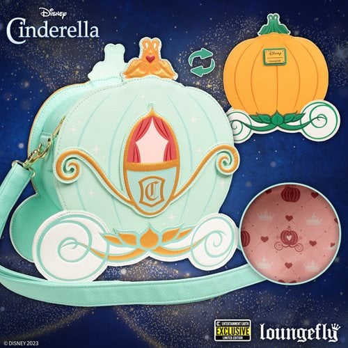 Cinderella Reversible Pumpkin Carriage Crossbody Bag Loungefly Exclusive