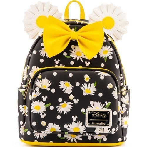 Loungefly Minnie Mouse Daisies Mini Backpack With Adjustable Straps