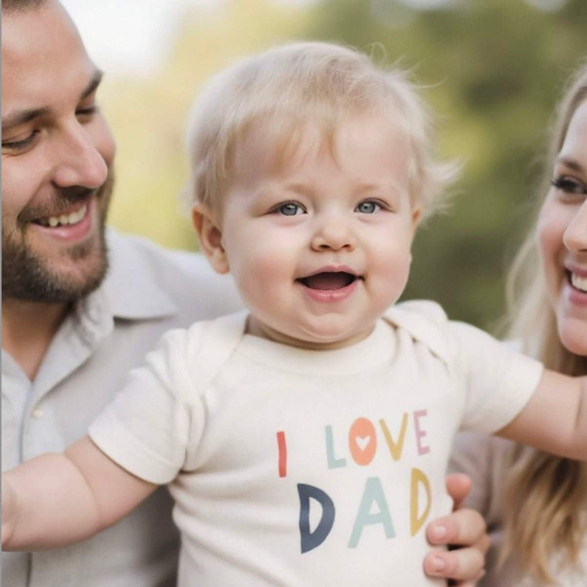 Finn + Emma Baby Bodysuit Set | Love Dad Graphic | Organic Cotton