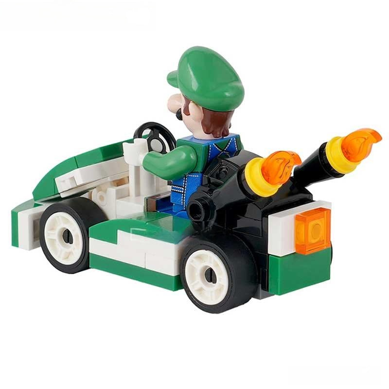 Lego Minifigures Luigi Kart Brothers Super Mario Collectible Custom