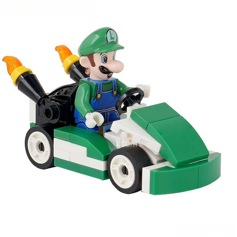 Lego Minifigures Luigi Kart Brothers Super Mario Collectible Custom