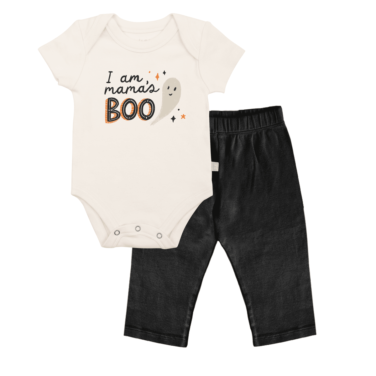 Baby Gift Set | Organic Cotton Ghost Bodysuit | Coordinating Pant | Size Newborn