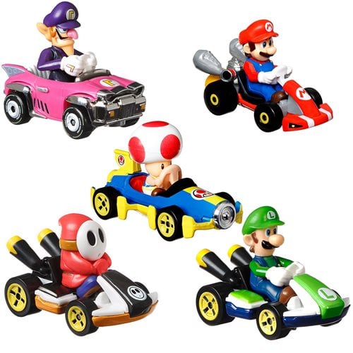 Mario Kart Hot Wheels Die Cast Racing Cars Collection