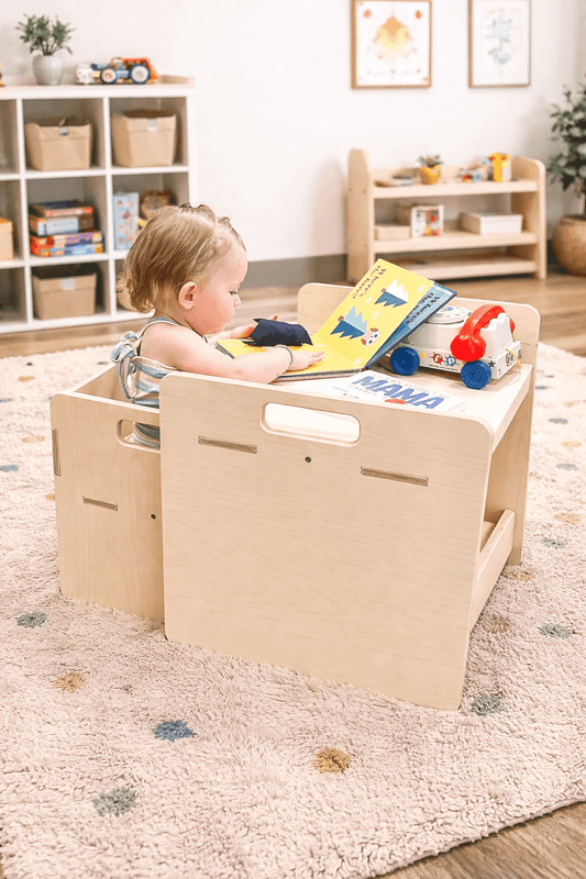 Montessori Desk | 1/2 Inch Baltic Birch | Solid Finger Joint | With Chair