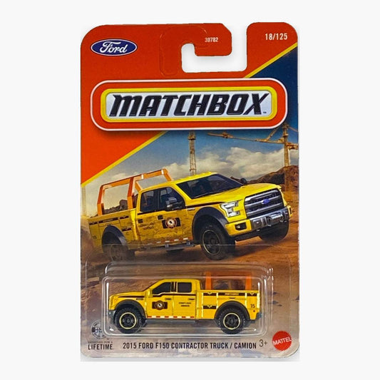 Matchbox F-150 Toy | Contractor Edition Diecast | Yellow Graphic Decal | 1:64