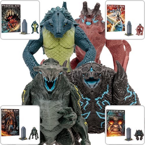 Pacific Rim Kaiju Figures 4 Inch Scale With Comic Book