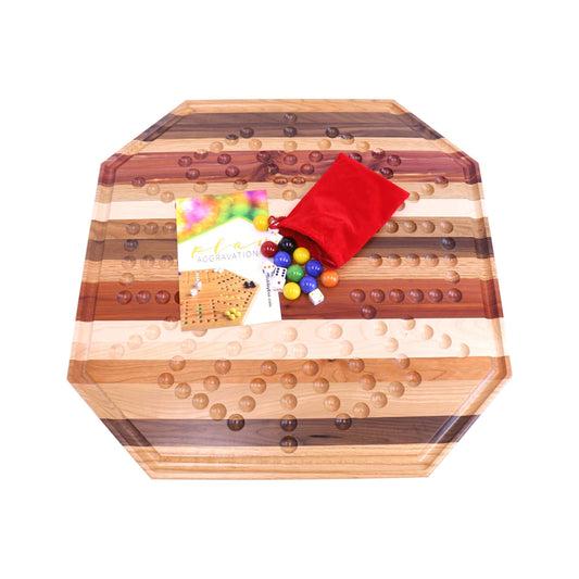 Aggravation Marble Game | Multi-Wood Build | 24 Inch Wide | Family Classic
