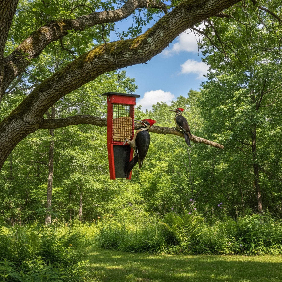 Suet Bird Feeder | Holds Two Cakes | Durable Poly Lumber | For Woodpeckers