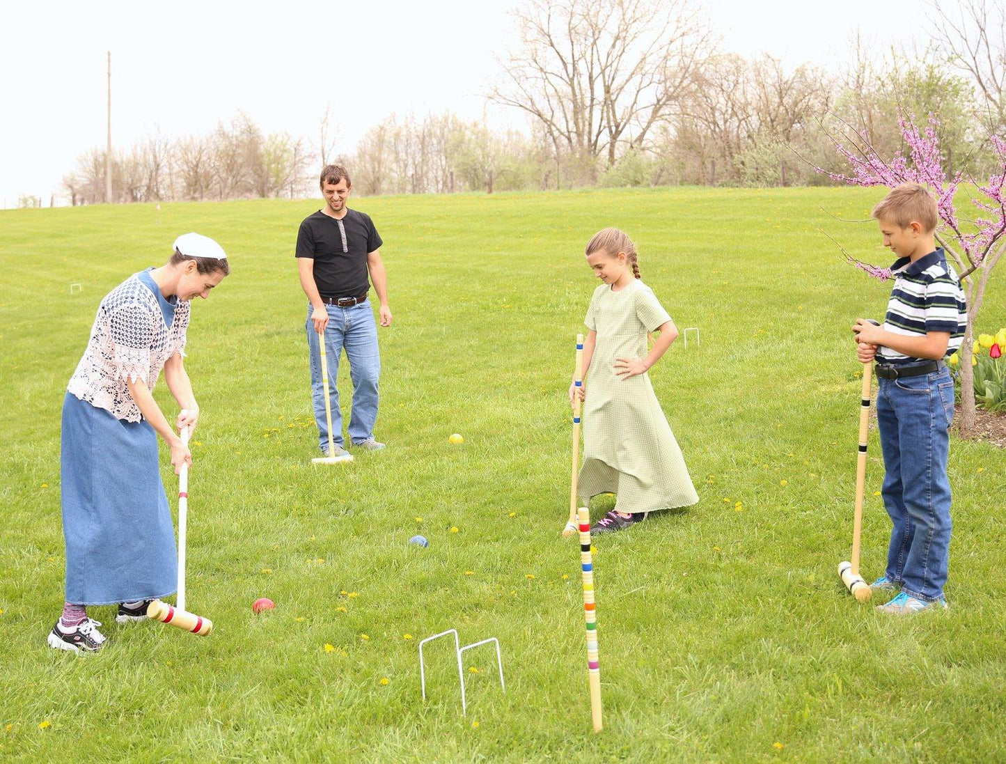 Croquet Set For 6 Players Maple Wood Amish Made Deluxe