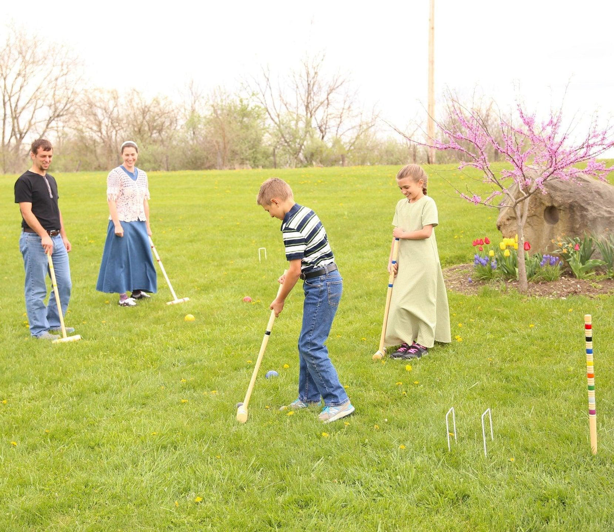 Croquet Set For 6 Players Maple Wood Amish Made Deluxe