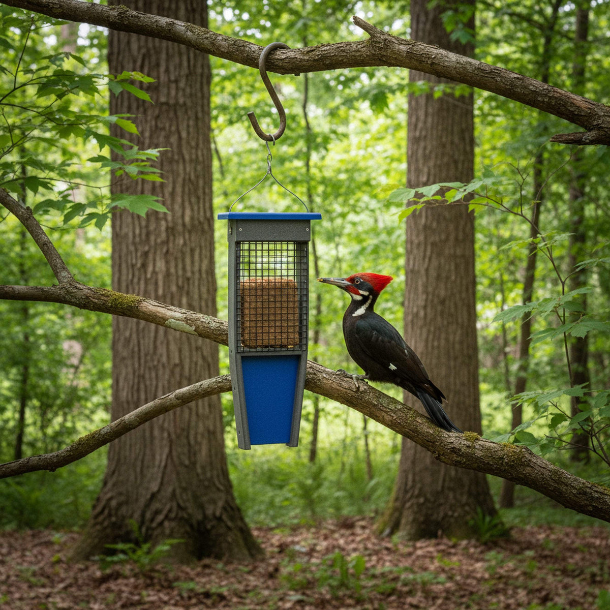 Suet Bird Feeder | Holds Two Cakes | Durable Poly Lumber | For Woodpeckers