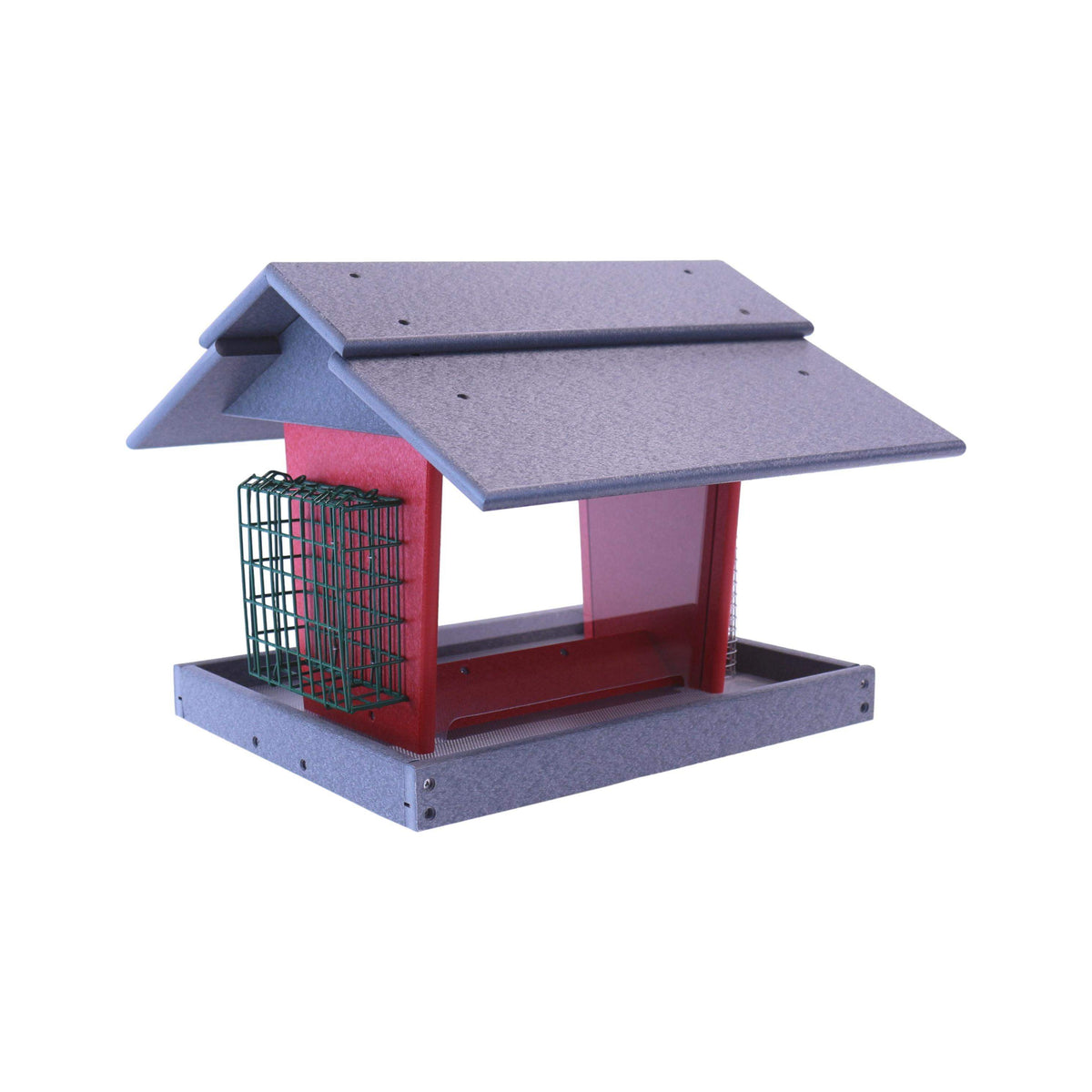 Post Mount Bird Feeder | 3 Feeding Ports | Recycled Poly Lumber | Garden Use