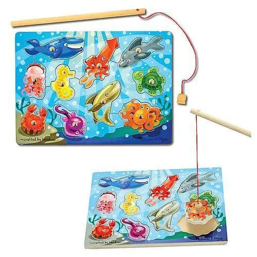 Magnetic Wooden Fishing Game and Puzzle for Kids Educational Fun