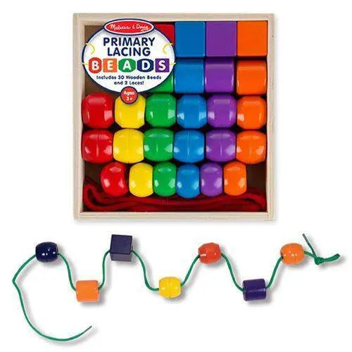 Melissa And Doug Wooden Lacing Beads For Fine Motor Skills