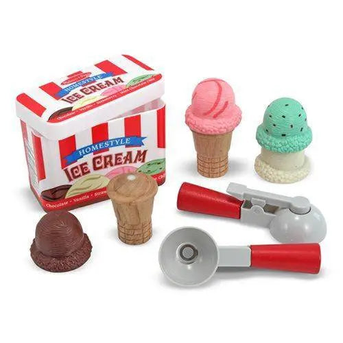 Wooden Ice Cream Play Set Scoop and Stack for Kids