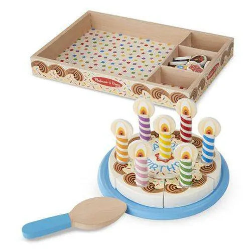 Wooden Birthday Cake Playset Promotes Imaginative Pretend Play