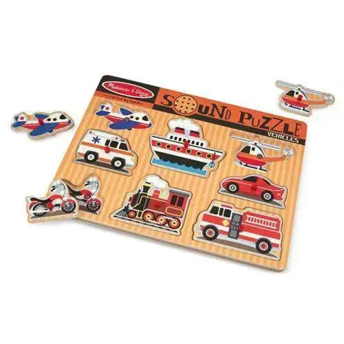 Melissa And Doug Vehicles Sound Puzzle For Kids Educational Fun - ToylandEU