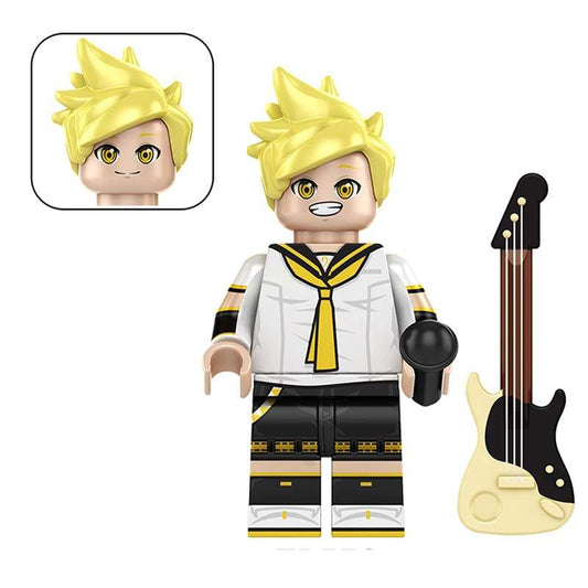 Kagamine Len Anime Minifigure | Custom Plastic Build | Vocaloid Fan Display