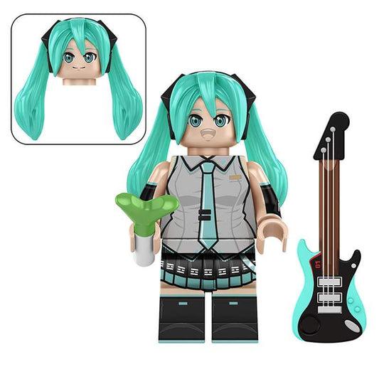 Hatsune Miku Anime Minifigure | Display Ready | Custom Block Build | One Pack