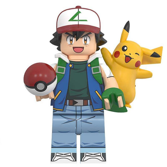 Pokemon Minifigures | Ash Ketchum And Pikachu | Display Set | For Young Fans