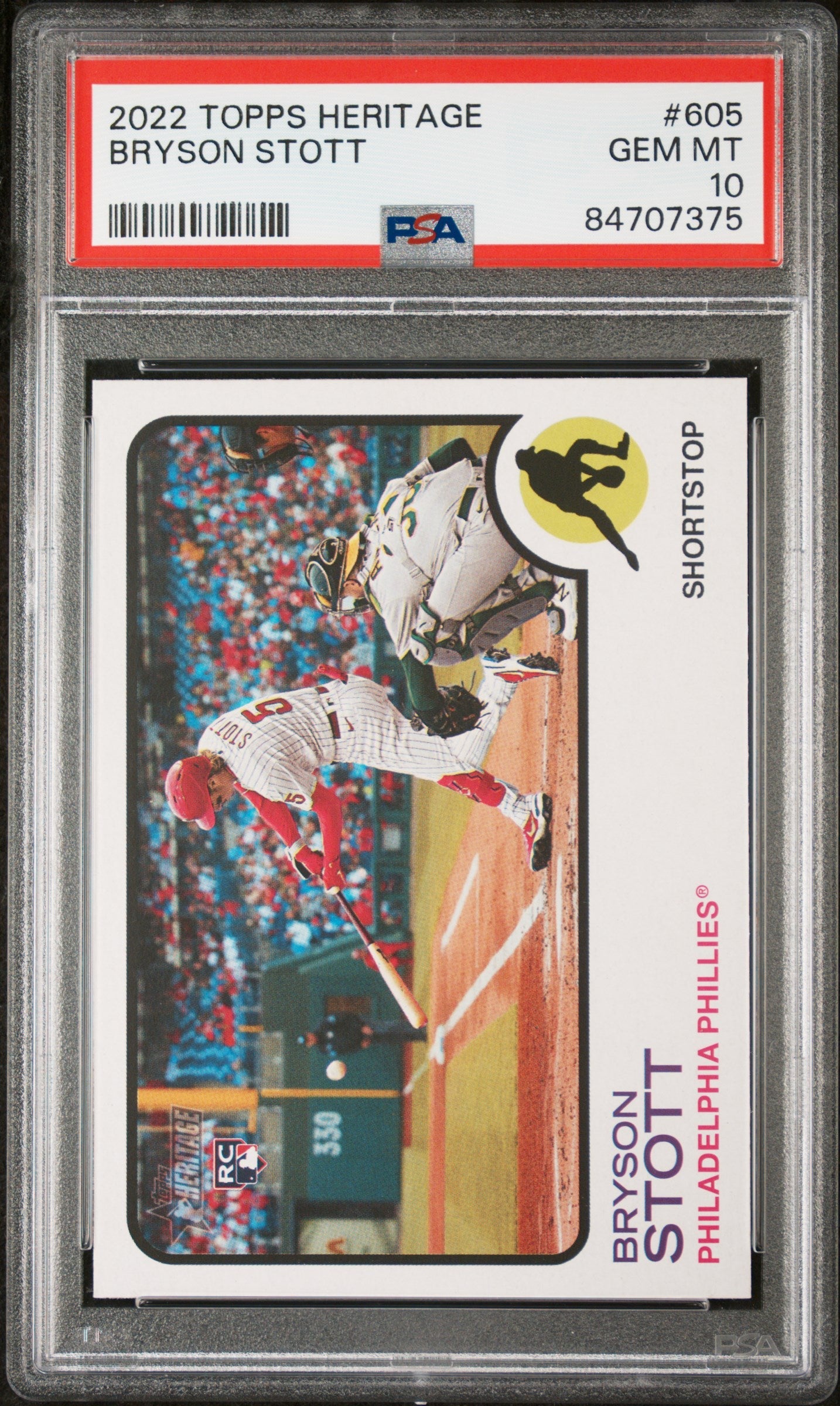 Bryson Stott 2022 Topps Heritage Rookie Card PSA 10