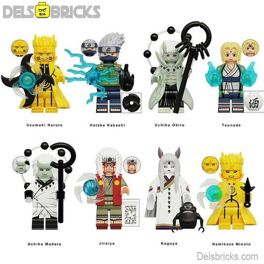 Naruto set of 8 Lego Anime Minifigures Custom Toys S1 - ToylandEU