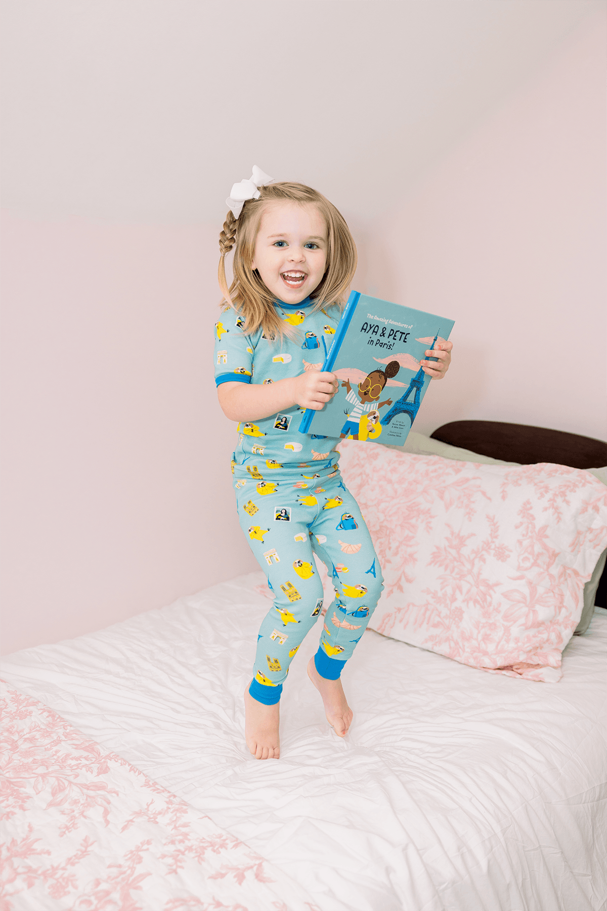Aya & Pete in Paris | Organic Cotton Kids Pajamas & Book Set | Nola Tawk