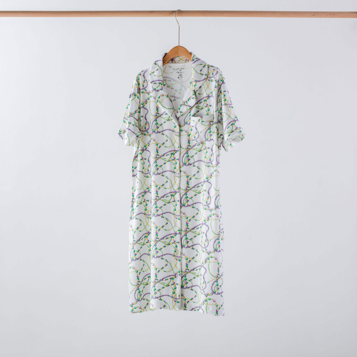 Just Here for the Beads | Women's Organic Cotton Mardi Gras Pajamas | Nola Tawk