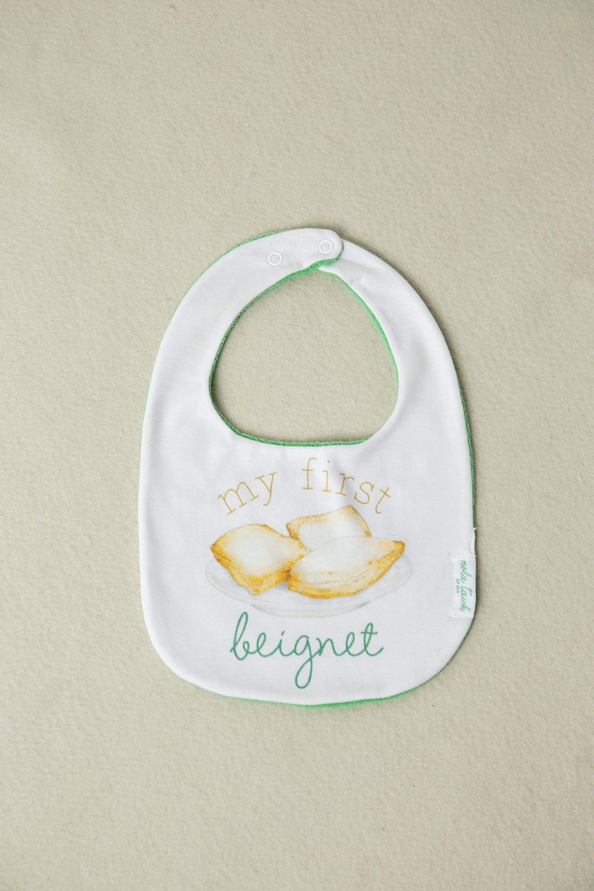 My First Beignet | Organic Cotton Baby Bib | Nola Tawk