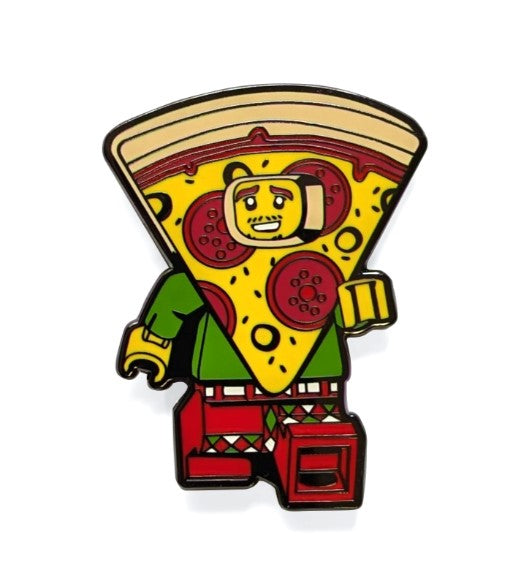 LEGO® Minifigure Enamel Button | Pizza Guy Design | Snap Closure | Ages 6+