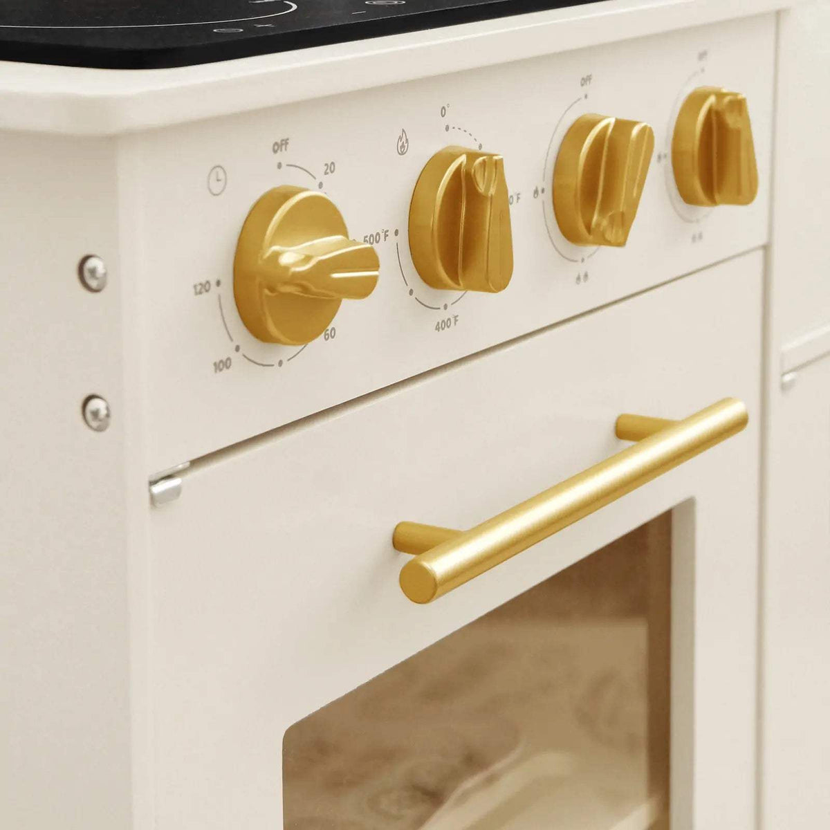 Tiny Land Play Kitchen | Wood Construction | Cream Accents For Kids
