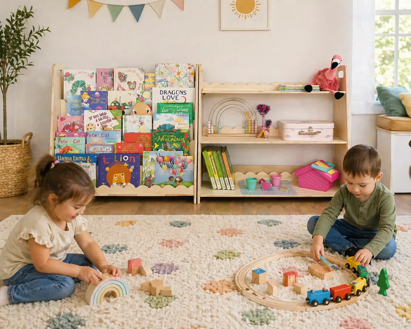 RAY+ROY- Scalloped Toy Shelf + Bookshelf - Bush Acres